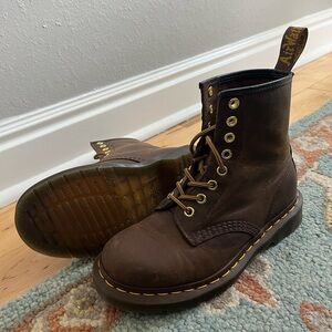 Dr Martens 1460 Crazy Horse Leather Lace Up Boots